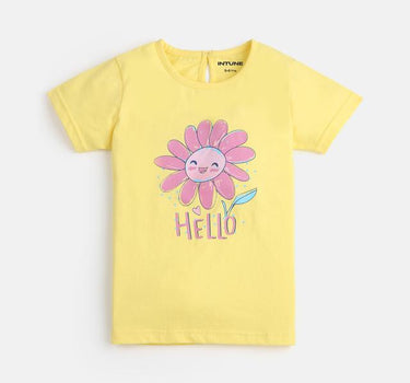 Graphic Cotton Regular Fit Girls T-Shirt