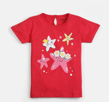 Graphic Cotton Regular Fit Girls T-Shirt