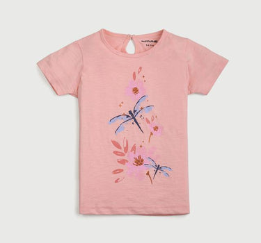 Graphic Cotton Regular Fit Girls T-Shirt