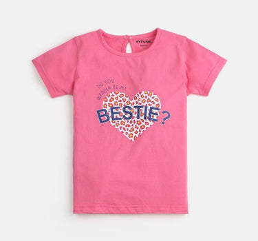 Printed Cotton Regular Fit Girls T-Shirt