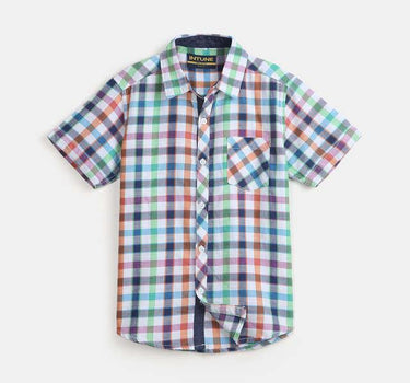 Checks Cotton Blend Collared Neck Boys Shirt