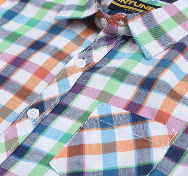 Checks Cotton Blend Collared Neck Boys Shirt