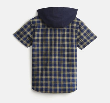 Checks Cotton Hooded Boys Shirt