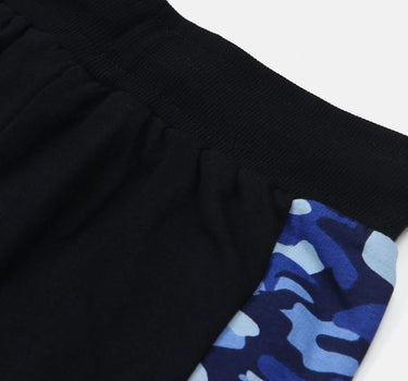 Black and Blue Camouflage Boys Shorts