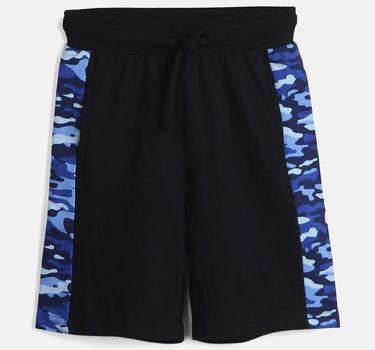 Black and Blue Camouflage Boys Shorts