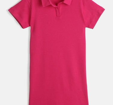 Solid Cotton Regular Fit Girls Dress