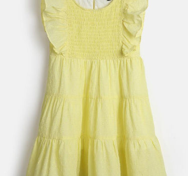 Solid Cotton Regular Fit Girls Dress