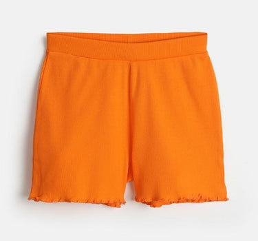 Solid Cotton Regular Fit Girls Shorts