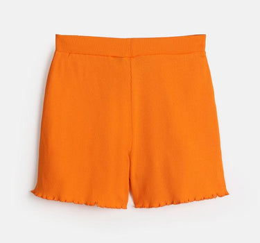 Solid Cotton Regular Fit Girls Shorts