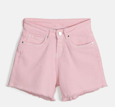 Solid Poly Cotton Regular Fit Girls Shorts