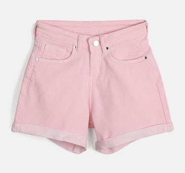 Solid Poly Cotton Regular Fit Girls Shorts