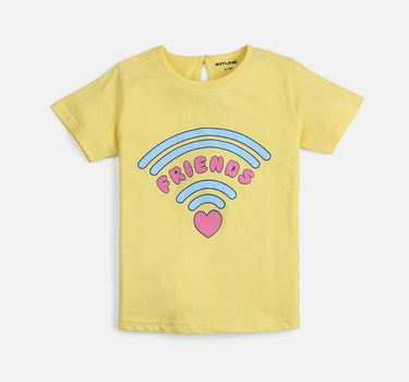 Graphic Cotton Regular Fit Girls T-Shirt