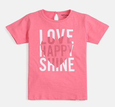 Graphic Cotton Regular Fit Girls T-Shirt