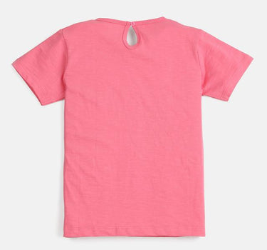 Graphic Cotton Regular Fit Girls T-Shirt