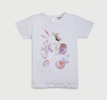 Graphic Cotton Regular Fit Girls T-Shirt