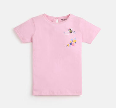 Graphic Cotton Regular Fit Girls T-Shirt