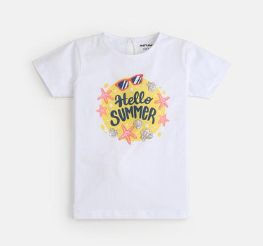 Printed Cotton Regular Fit Girls T-Shirt