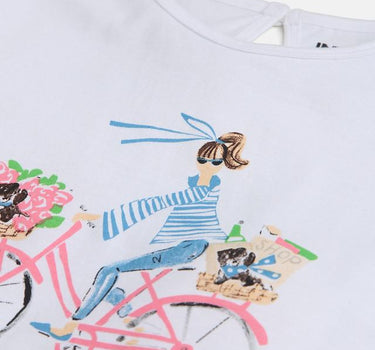 Graphic Cotton Round Neck Girls T-Shirt