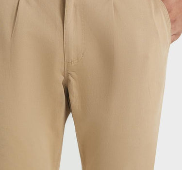 Khaki Slim Fit Cropped Stretch Cotton Chinos