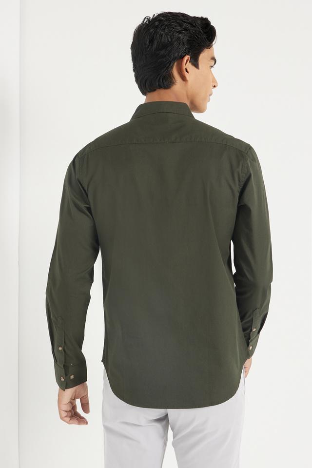 Dark Green Twill Solid Men's Casual Shirt – Intune Fashion