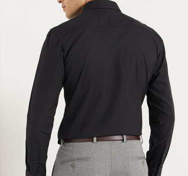 Cotton Rich Solid Black Formal Shirt