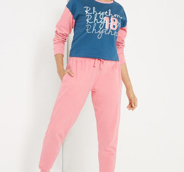 Pink Cotton Joggers for Women