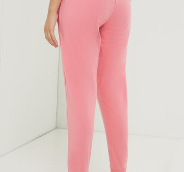 Pink Cotton Joggers for Women