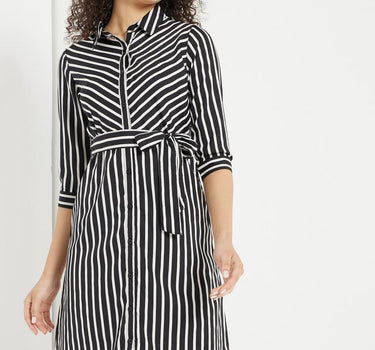 Black and White Striped Dress for Women