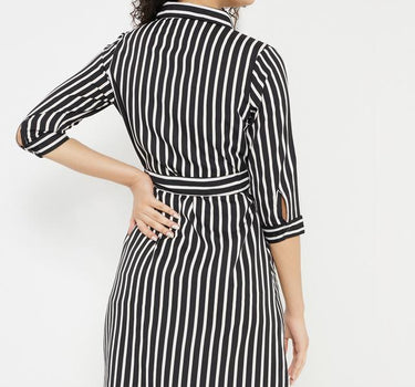 Black and White Striped Dress for Women