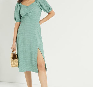 Green Casual Party Midi Dress for Women