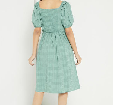 Green Casual Party Midi Dress for Women