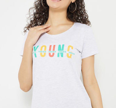 Printed Cotton Round Neck Women's T-Shirt