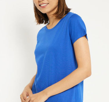 Solid Cotton Round Neck Women's T-Shirt