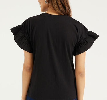 Solid Cotton Round Neck Women's T-Shirt