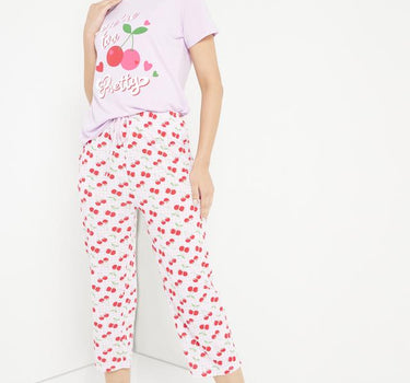 Cotton Blend Printed Capri Pants