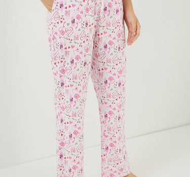 Cotton Blend Printed Capri Pants