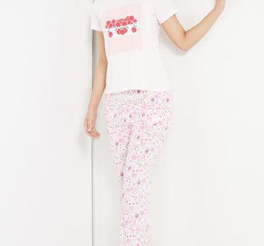 Cotton Blend Printed Capri Pants