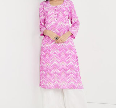 Printed Rayon Round Neck Women's Kurta