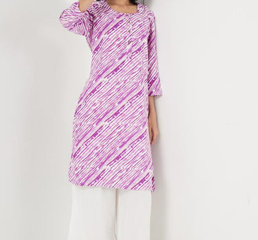 Printed Rayon Round Neck Women's Kurta