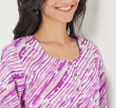 Printed Rayon Round Neck Women's Kurta