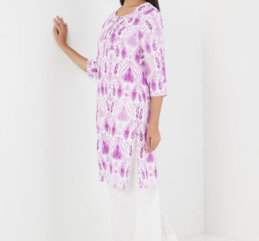 Printed Rayon Round Neck Women's Casual Wear Kurta