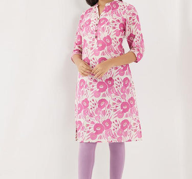 Printed Cotton Regular Fit Women's Long Kurta