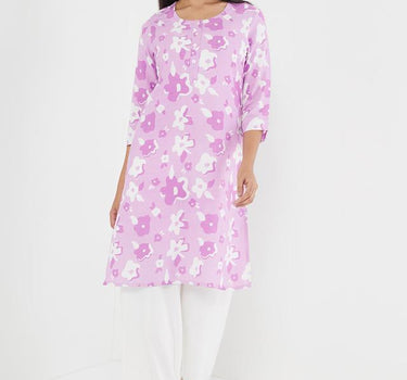 Solid Rayon Round Neck Women's Kurta