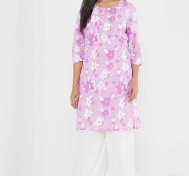 Solid Rayon Round Neck Women's Kurta