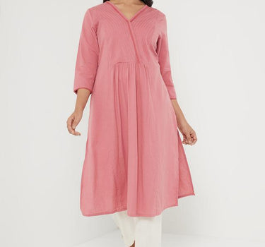 Solid Rayon Round Neck Women's Kurti