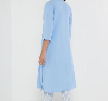 Solid Rayon Round Neck Women's Kurti