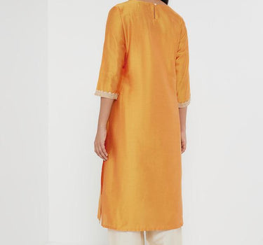 Embellished Blended Round Neck Women's Kurta