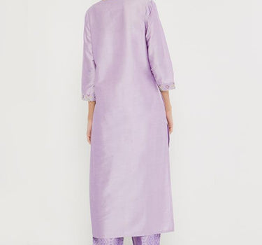 Embellished Blended Round Neck Women's Kurta