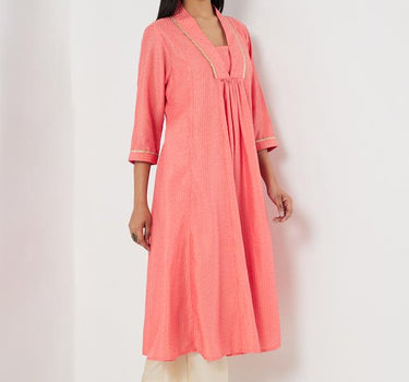 Solid Rayon Collared Women's Kurti