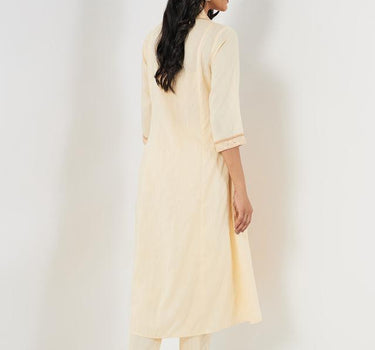 Embroidered Blended Fabric Regular Fit Women's Long Kurta